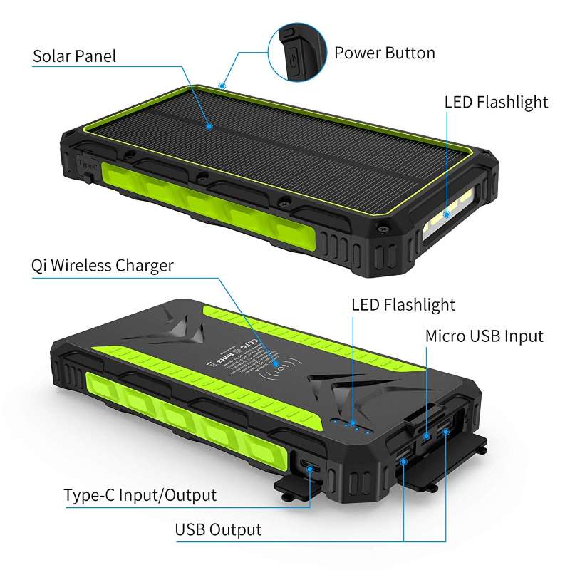 Solar Charger Power Bank Camping Gear Solar Chargers for Electronic Devices Portable Outdoor - HDL519 (4) (Product Size)