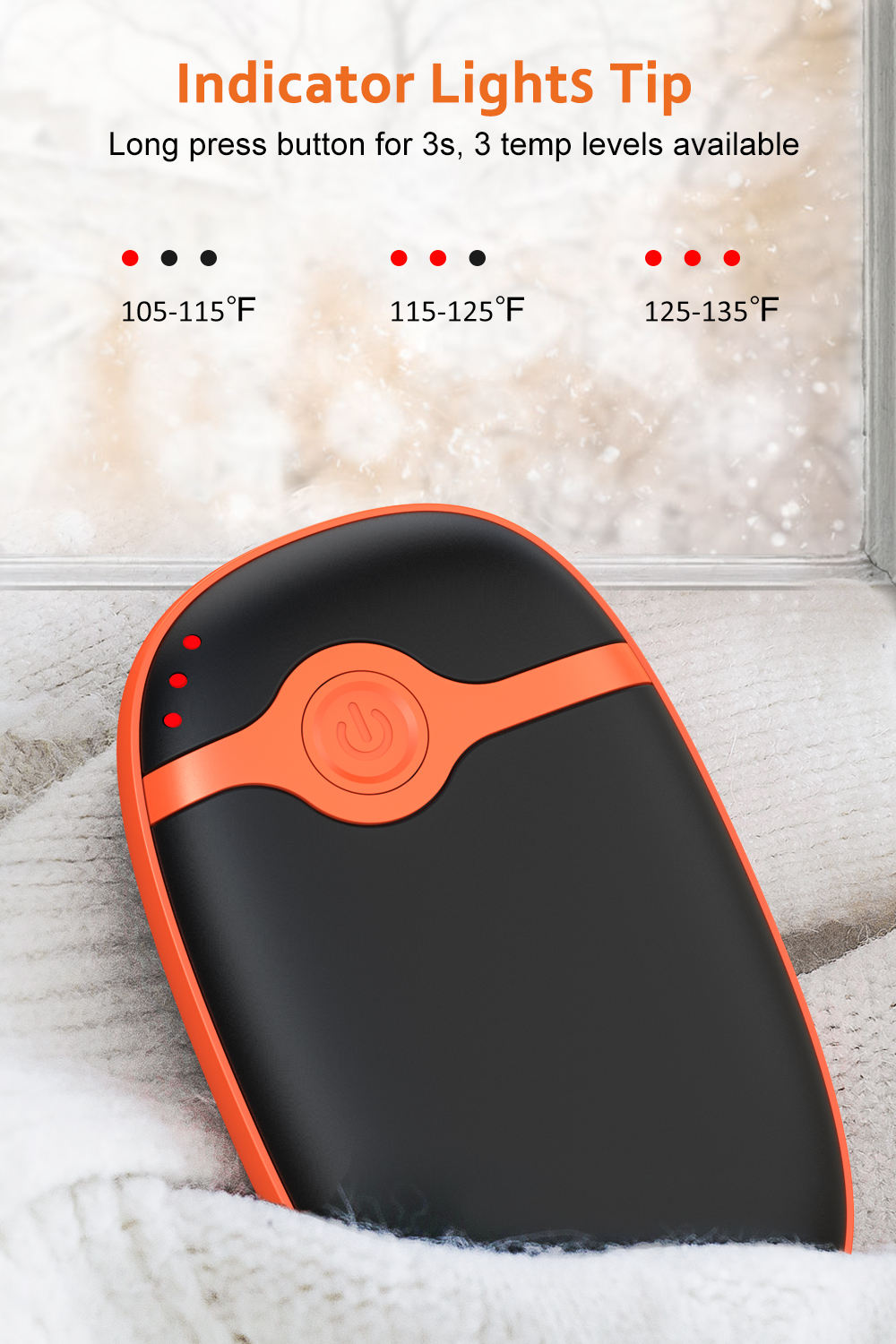 High Capacity 10000 Mah Hand Warmer Portable Power Bank