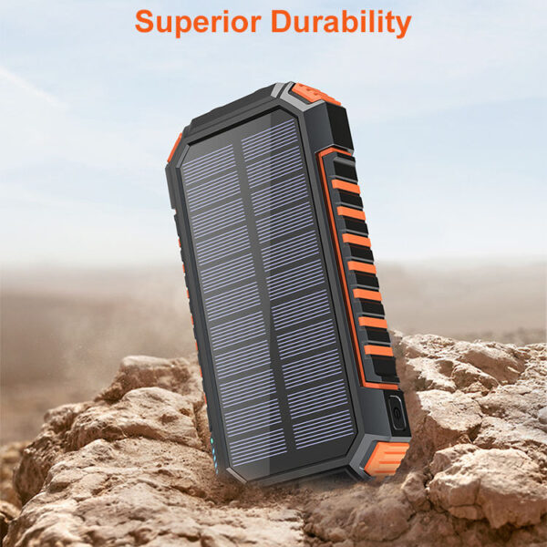 Waterproof 20000 mah Solar Panel Powerbanks Fast Charging Phone Charger 20000mAh Portable Solar Power Bank